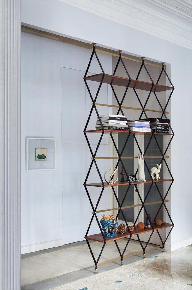 Pietro Russo Designs A Floor To Ceiling Shelf Space Divider