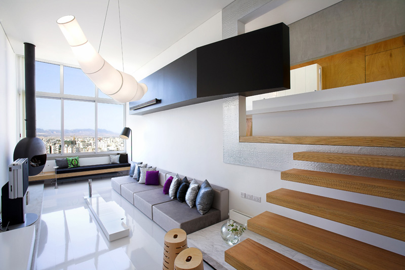 Split Level Apartment By M.O.B Interior Architects