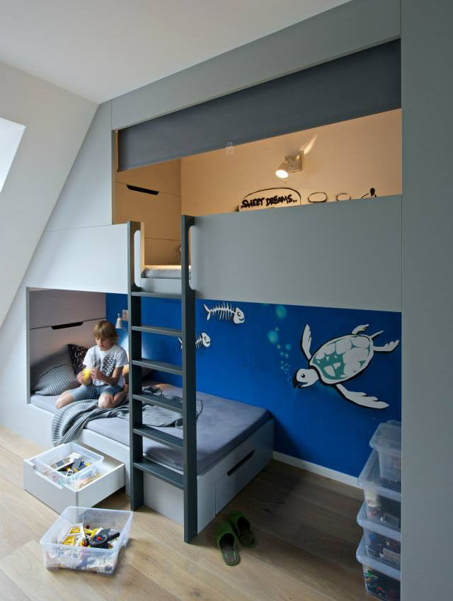 Boys bedroom with loft bed