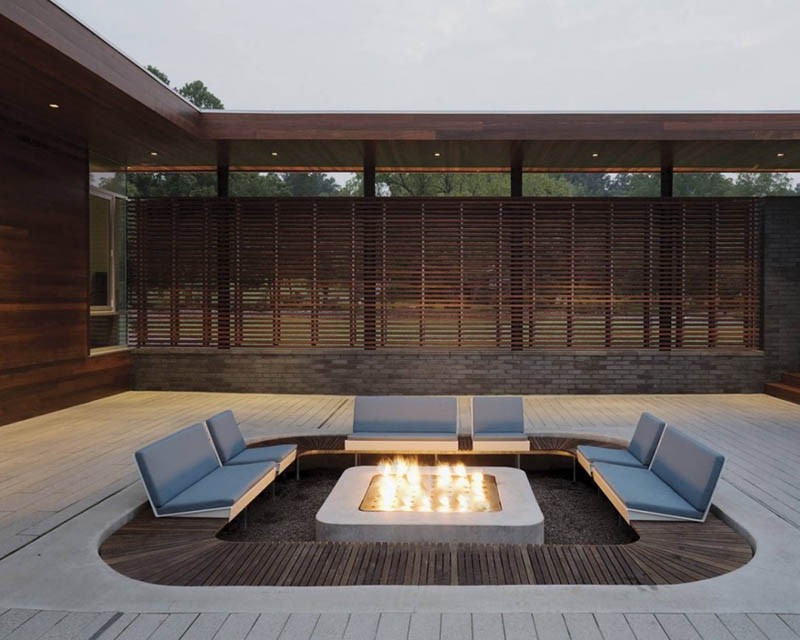 A contemporary firepit