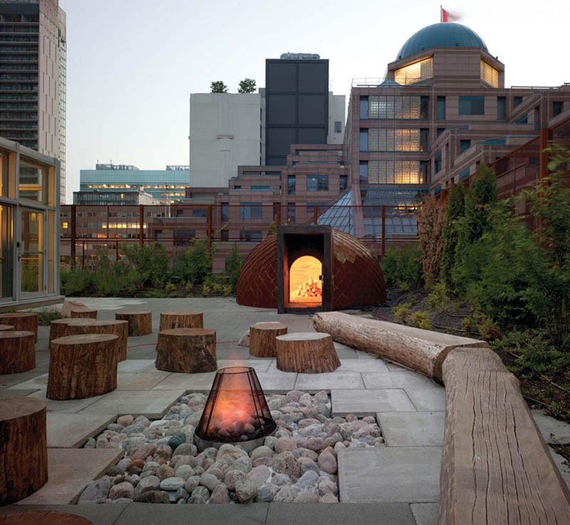 A contemporary firepit