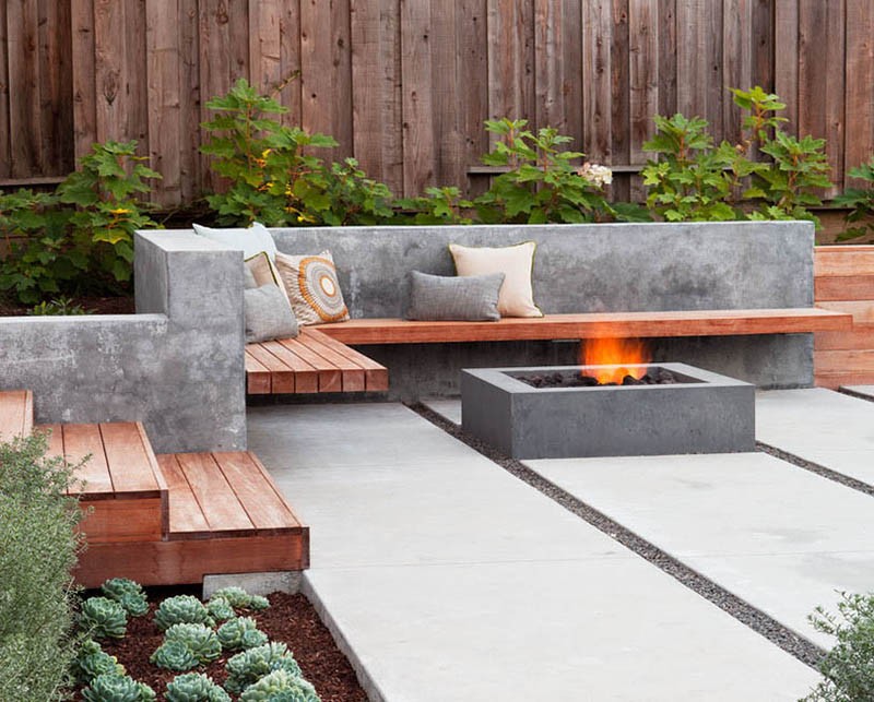 A contemporary firepit