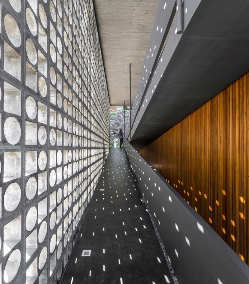 Design Detail - A Wall Of Concrete Blocks With Geometric Shapes