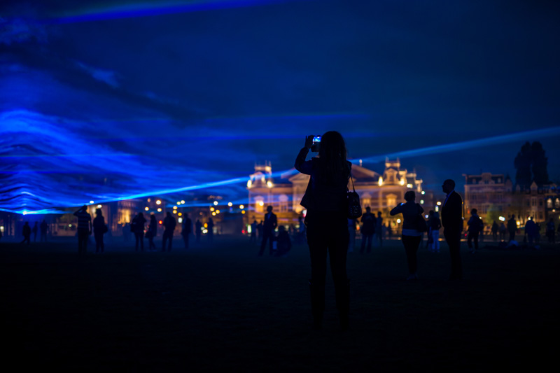 Artist Daan Roosegaarde Floods Museum Square In Amsterdam