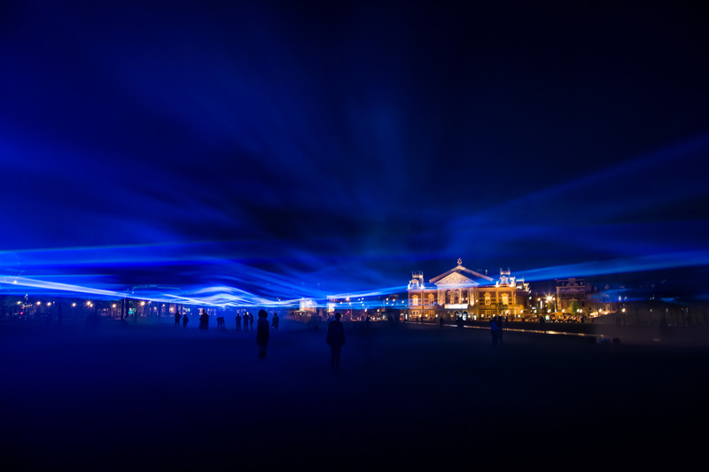 Artist Daan Roosegaarde Floods Museum Square In Amsterdam