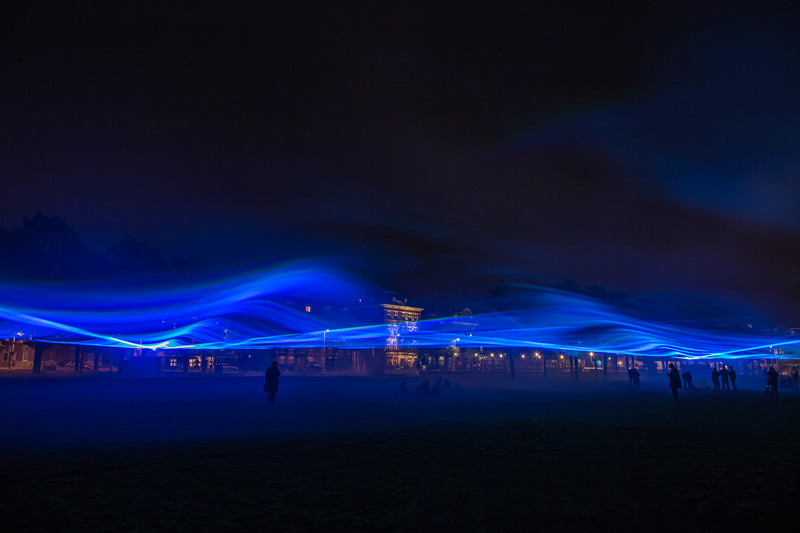 Artist Daan Roosegaarde Floods Museum Square In Amsterdam