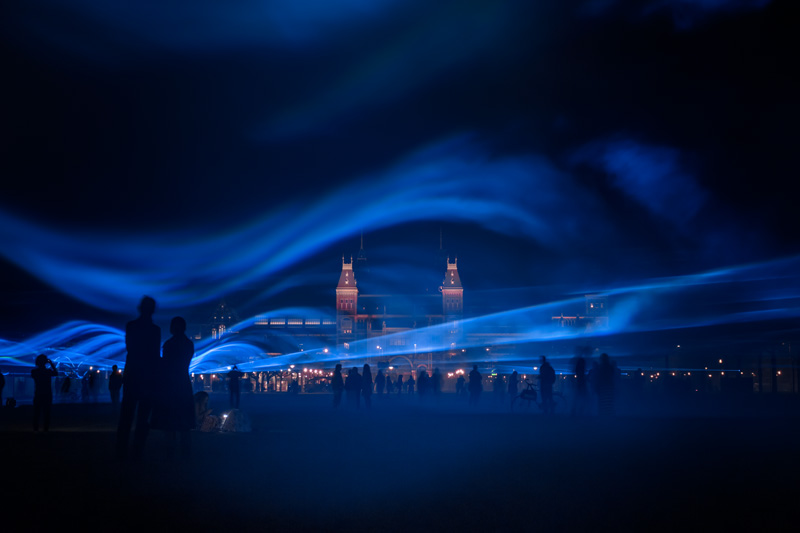 Artist Daan Roosegaarde Floods Museum Square In Amsterdam