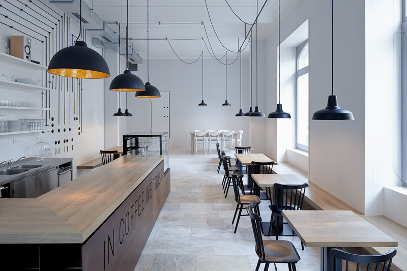 A White Minimalist Bistro In Prague