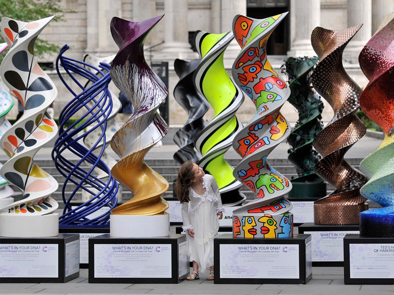 DNA inspires SomeOne’s 7ft London Sculptures for Cancer Research UK