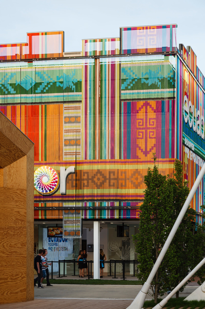 KriskaDECOR Covers Pavilion In Bright Aluminium Curtains