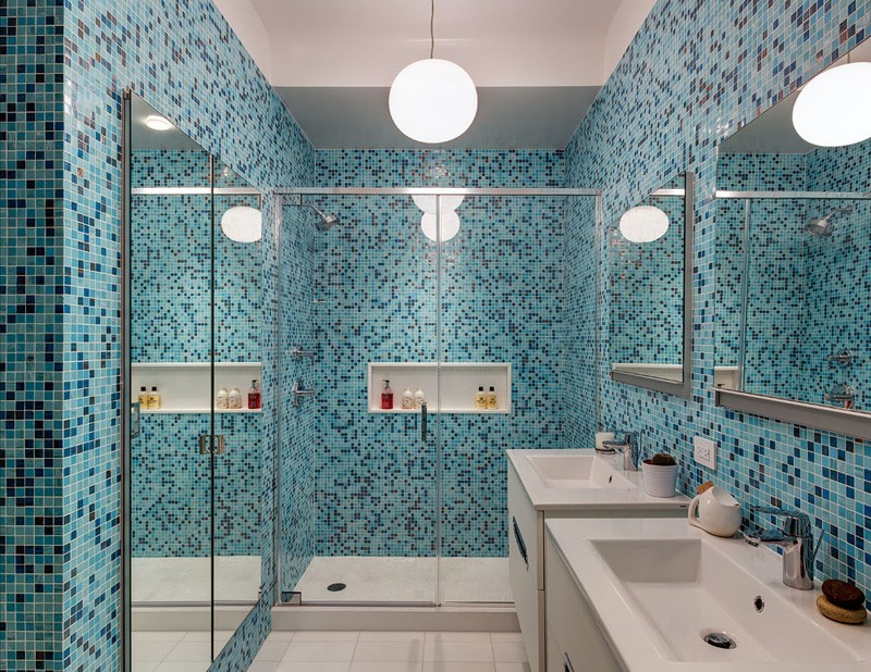 Bathrooms With Blue Tiles