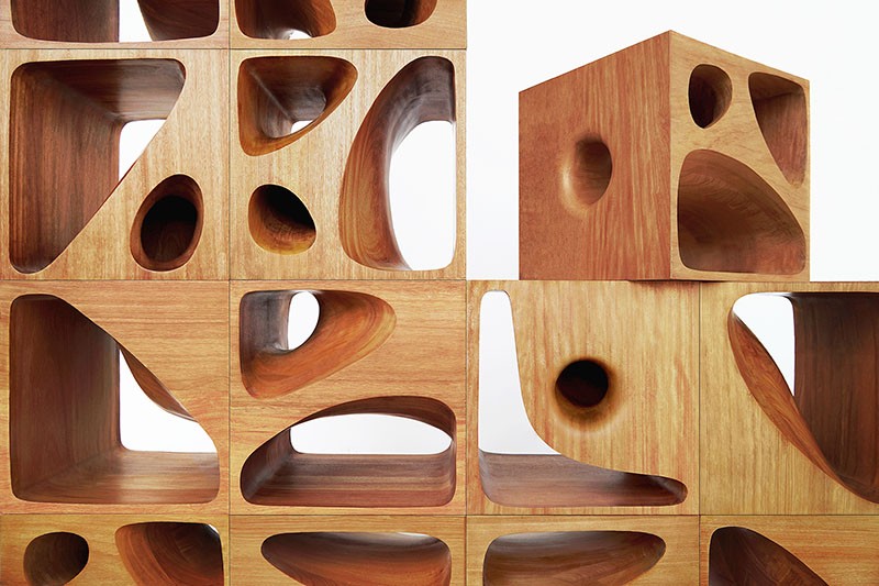 Sculptural Wood Cubes Designed For Playful Cats