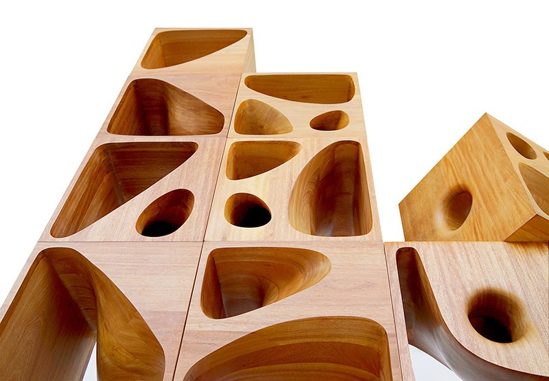 Sculptural Wood Cubes Designed For Playful Cats