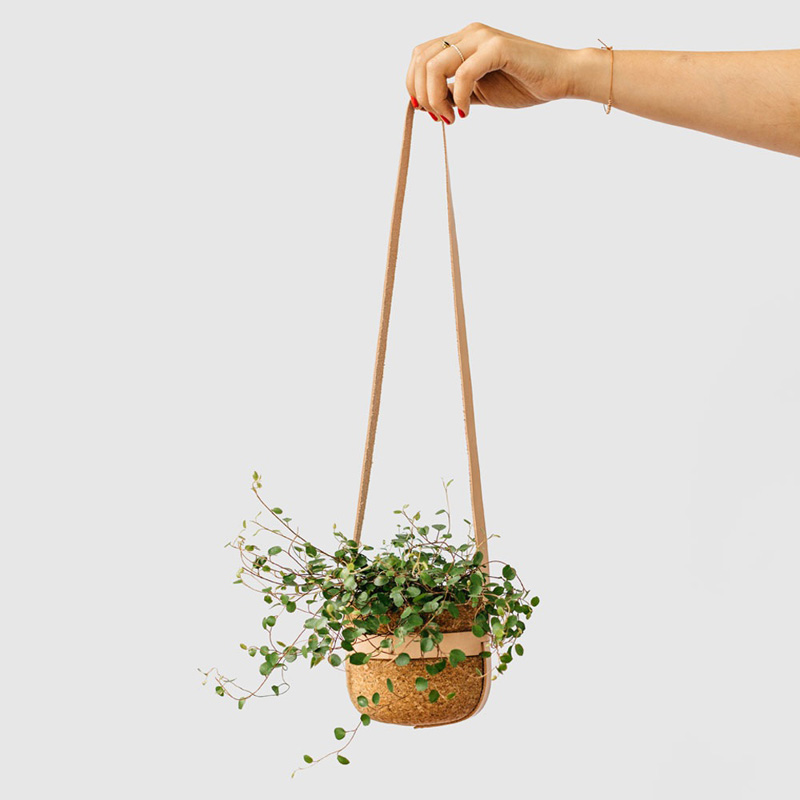 Melanie Abrantes Designs Hanging Cork & Leather Planters