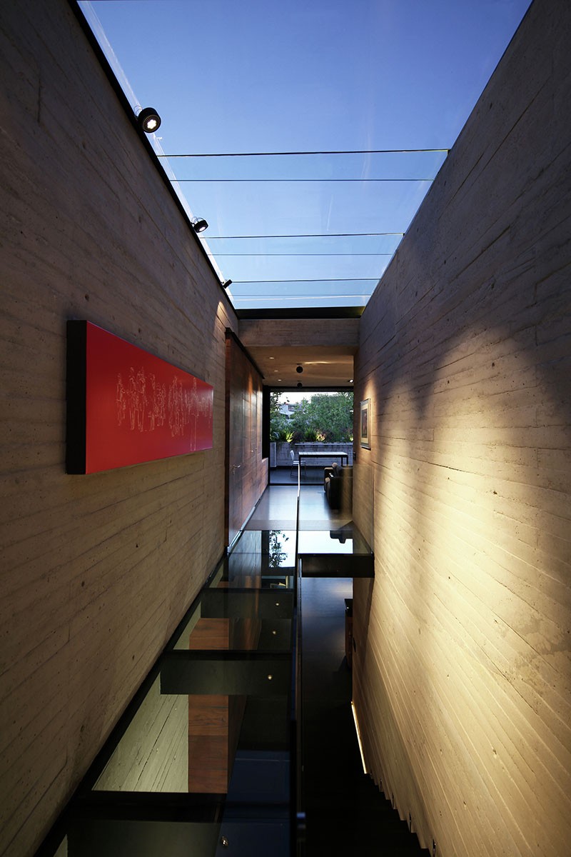 Glass floor hallway