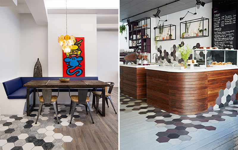 A Creative Way To Transition Between Hexagonal Tiles And Wood