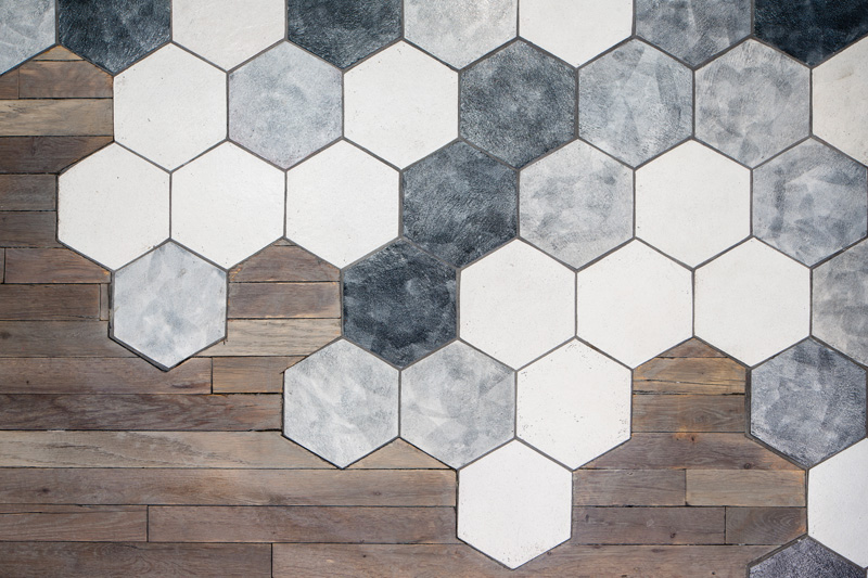 A Creative Way To Transition Between Hexagonal Tiles And Wood Flooring