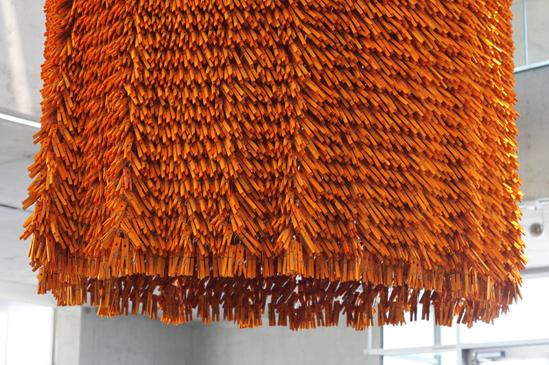 This Sculpture Is Made From 68,000 Dyed Wooden Clothespins