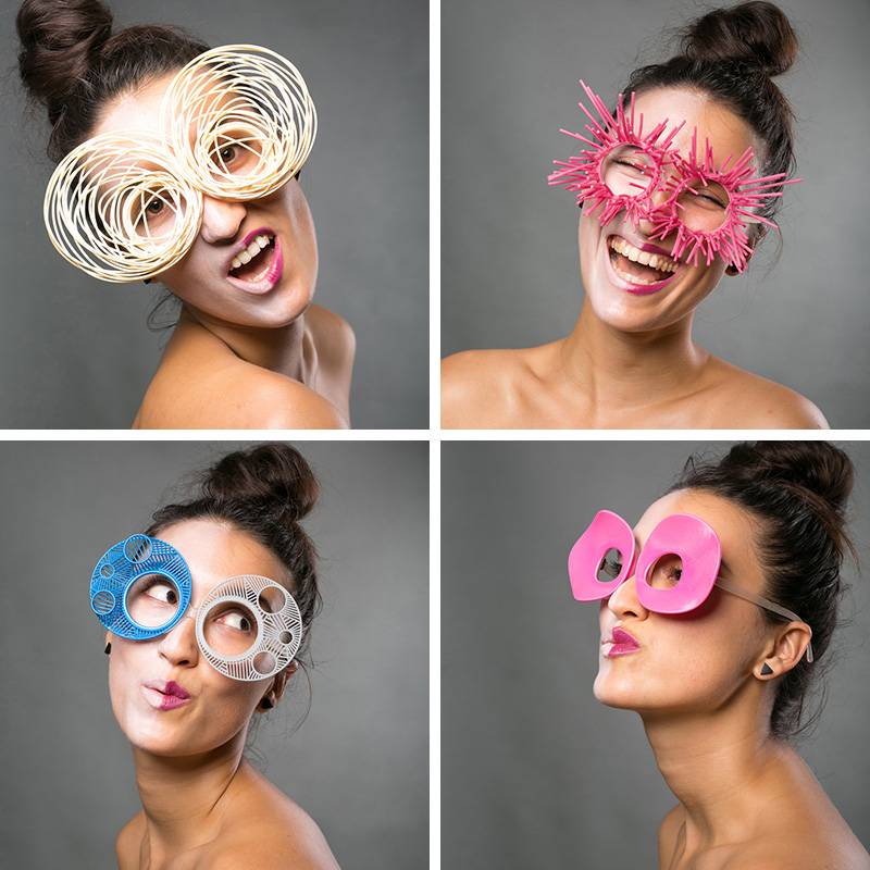 Architect and designer Nasim Sehat, has created Biz Eyes, a collection of 3D printed eye wear that allow you to easily switch out the decorative frame.