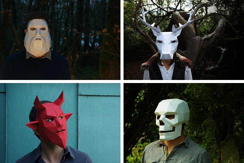 Geometric Halloween Masks By Wintercroft