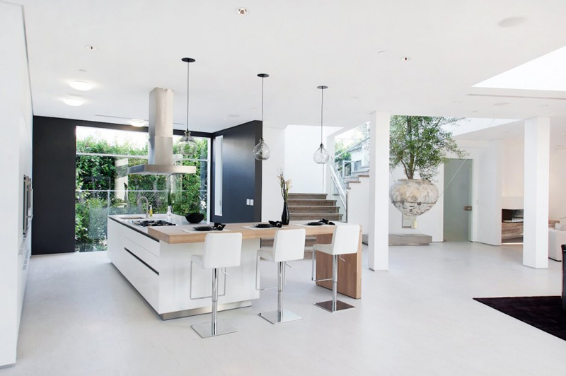 A large suspended planter catches your eye in this Los Angeles home