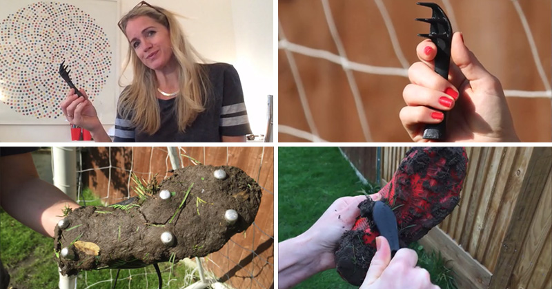 This mother & engineer designed a tool to help clean her kids muddy shoes