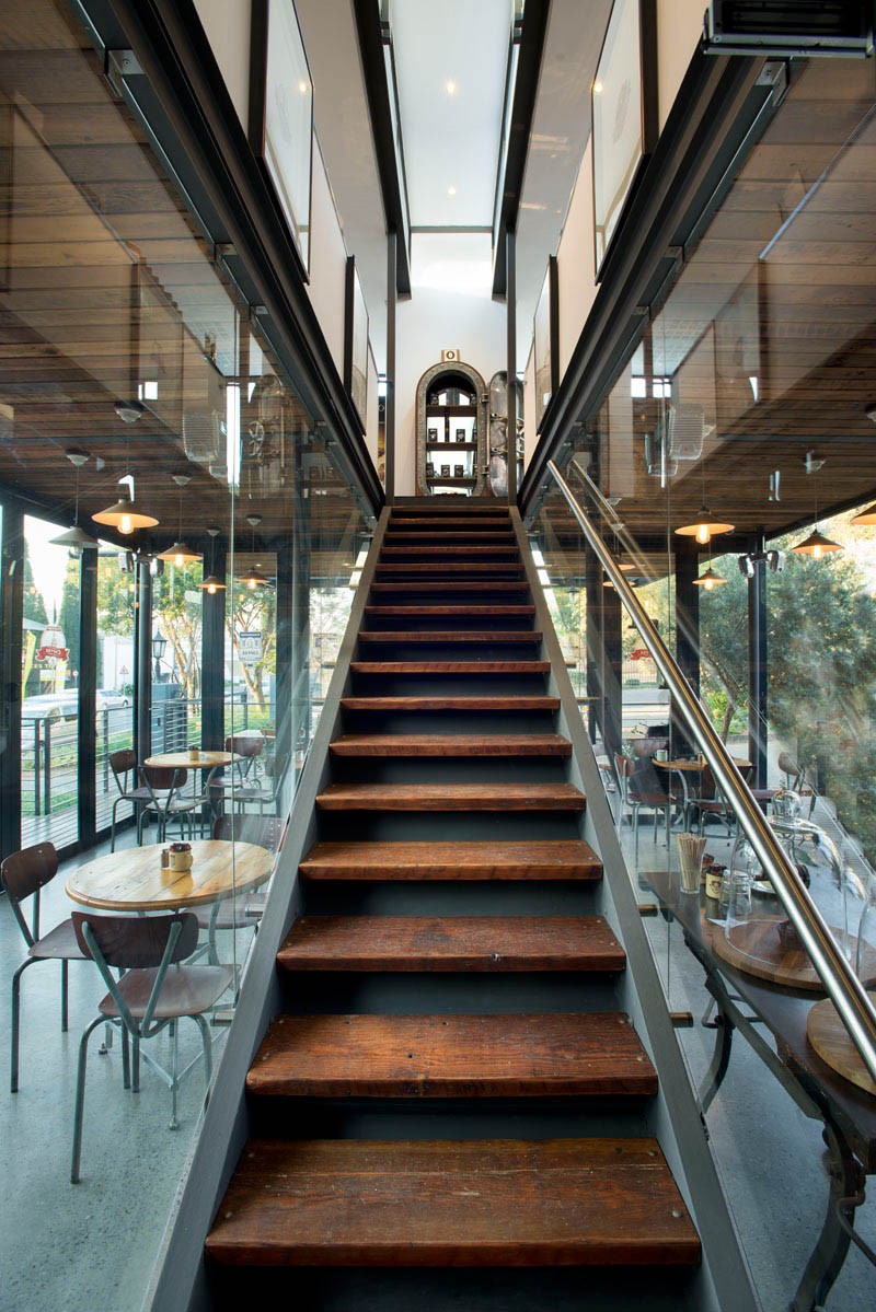 A coffee shop built with shipping containers