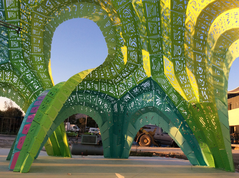 Pleated Inflation, a permanent informal amphitheater, designed by MARC FORNES / THEVERYMANY