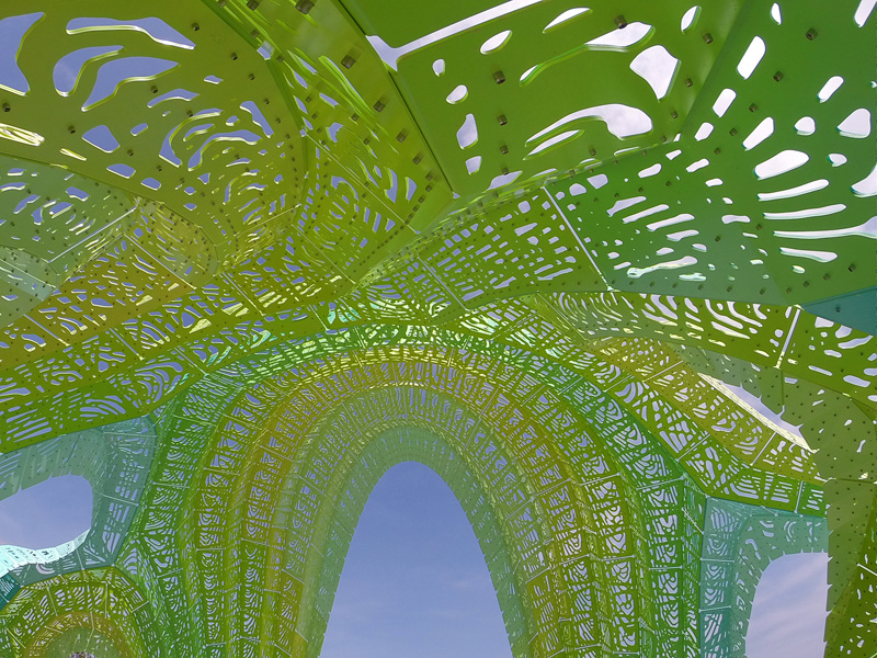 Pleated Inflation, a permanent informal amphitheater, designed by MARC FORNES / THEVERYMANY