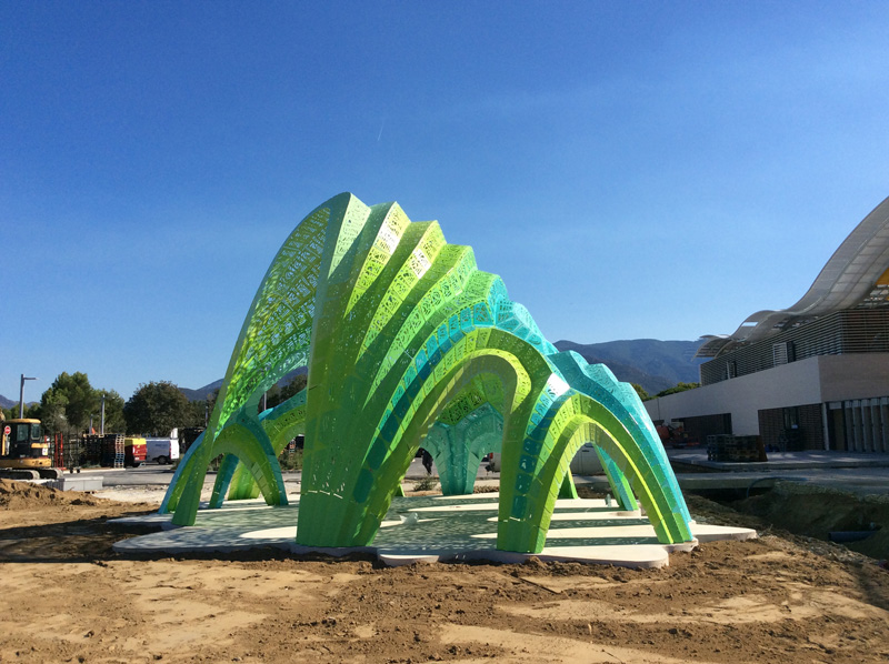 Pleated Inflation, a permanent informal amphitheater, designed by MARC FORNES / THEVERYMANY