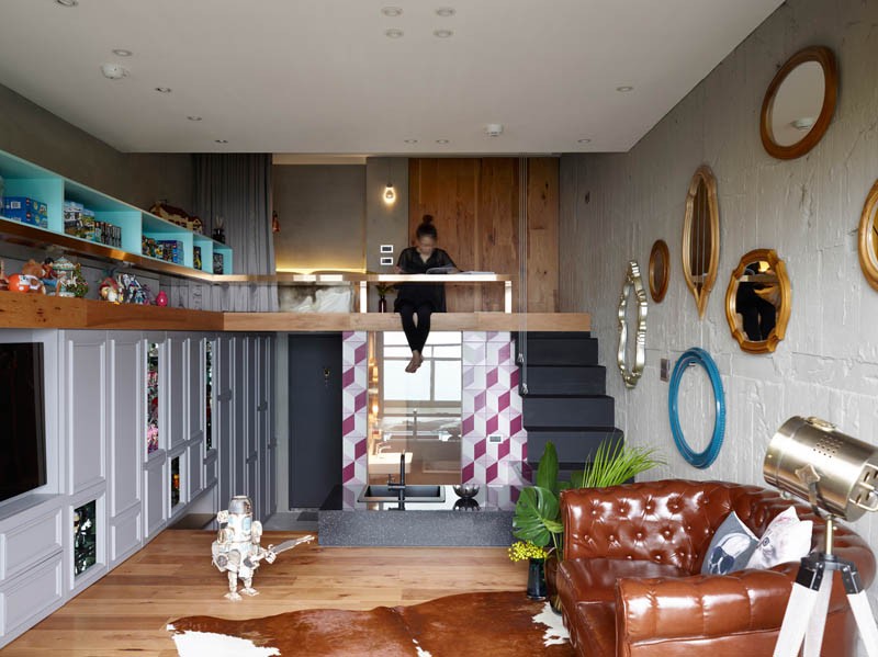 An apartment with an eclectic mix of decor