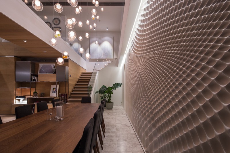 Sculptural feature wall