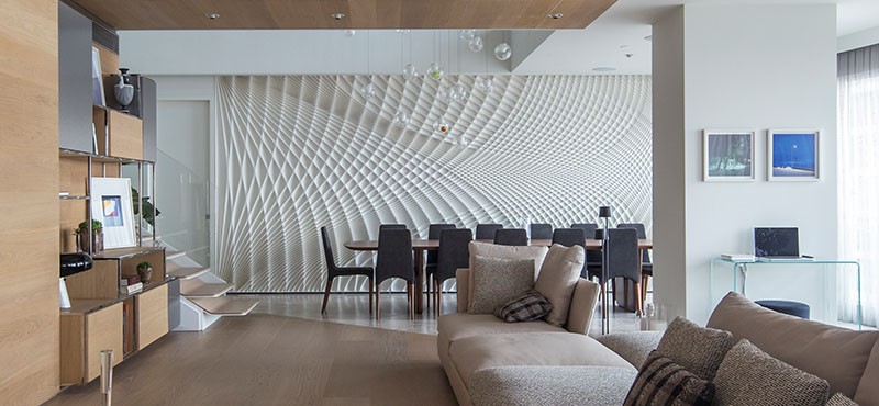 Sculptural feature wall