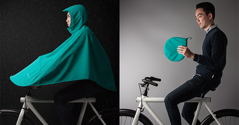 BONCHO covers riders' bodies from head to toe when riding in the rain and neatly folds up for easy and compact storage.