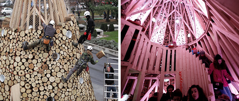 Giant Christmas Trees Have Sprouted Up In Budapest, London And Manchester