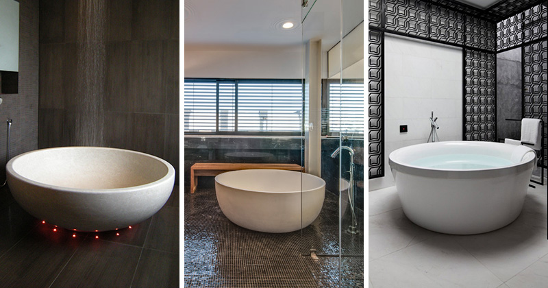 9 Relaxing Bathrooms That Feature A Circular Tub