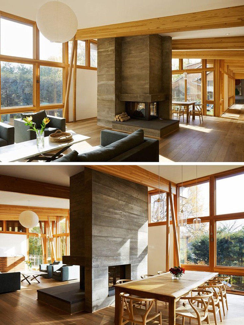 13 examples of how to incorporate a double-sided fireplace into your home