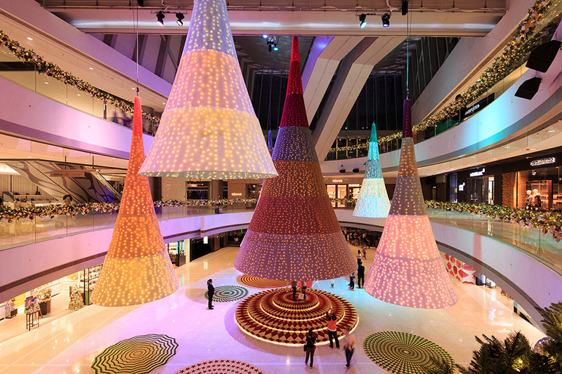 Glowing Trees Installation by spacial practice