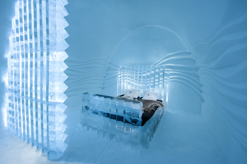 Inside the ICEHOTEL in Jukkasjärvi, Sweden