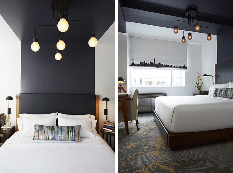 Design Detail - The headboards and paintwork in this hotel suite, are designed to define the space for the bed.