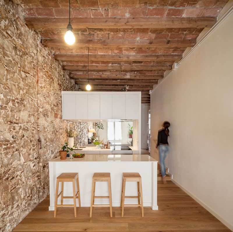 Interior renovation of an apartment in Barcelona, Spain, designed by Sergi Pons.