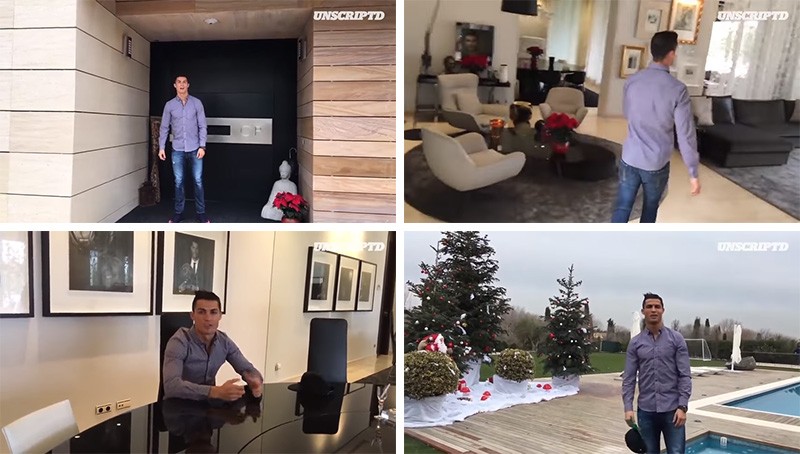 Watch Cristiano Ronaldo take you on a quick tour of his house in Madrid