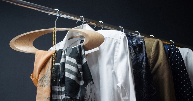 These coat hangers are made from cardboard tubes