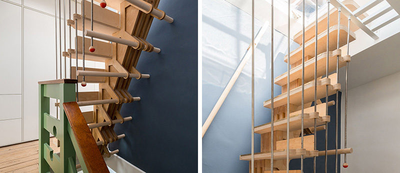 The stairs in this home were designed with over 100 interlocking parts