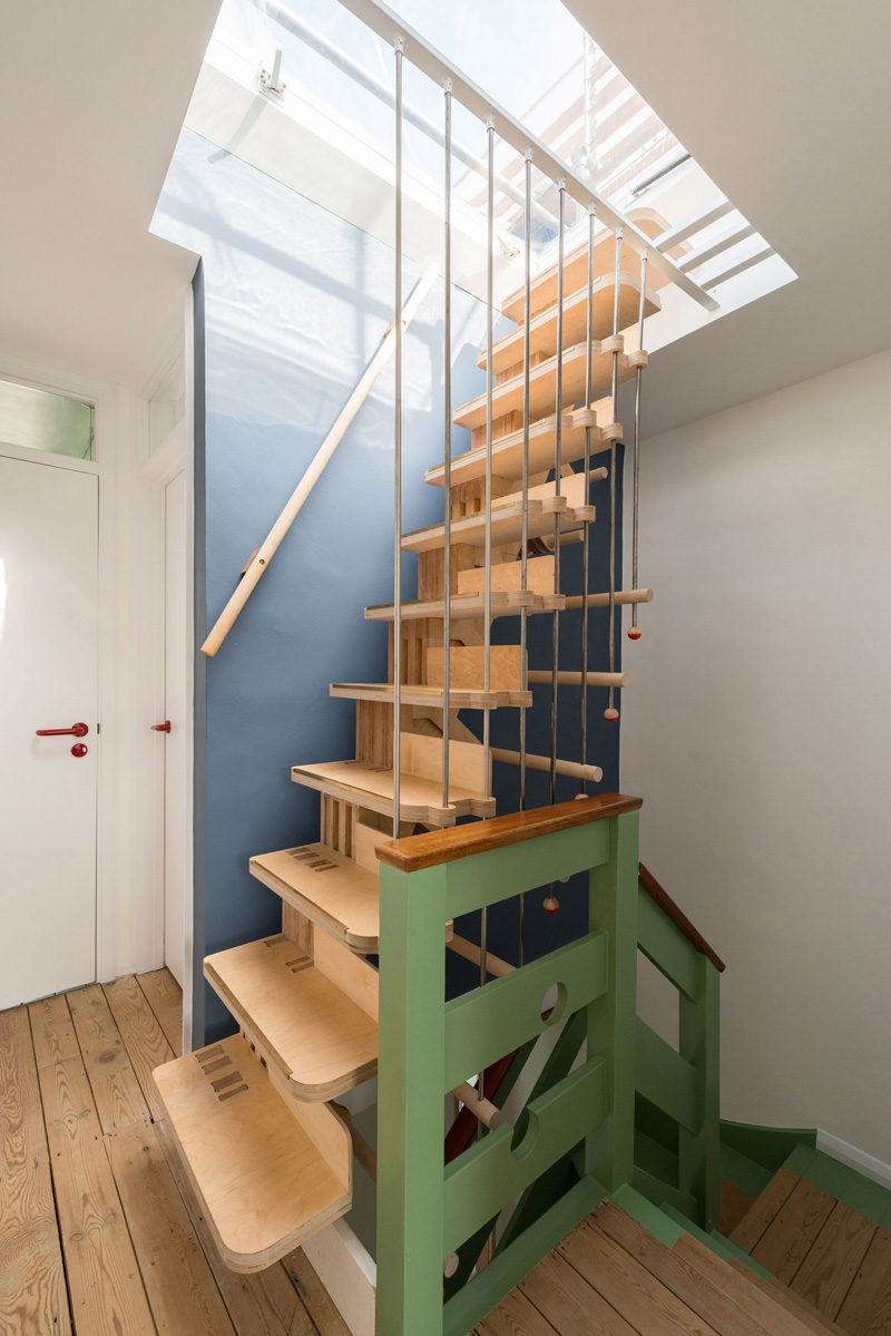 The stairs in this home were designed with over 100 interlocking parts