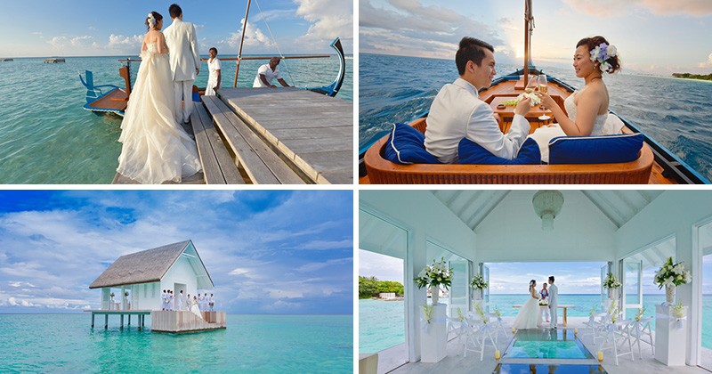 Afloat, an overwater wedding pavilion at the Four Seasons Resort Maldives