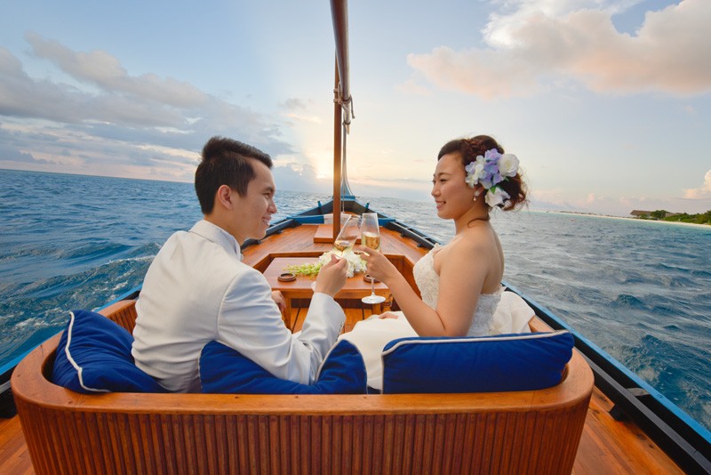 Afloat, an overwater wedding pavilion at the Four Seasons Resort Maldives