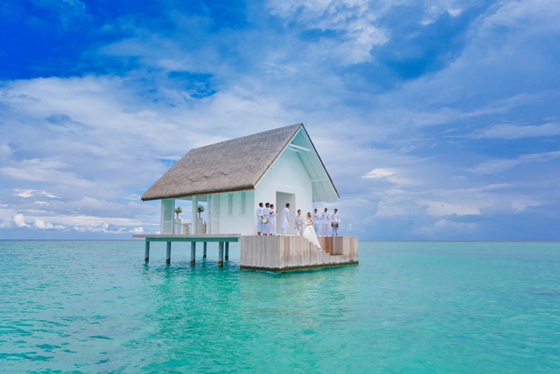 Afloat, an overwater wedding pavilion at the Four Seasons Resort Maldives