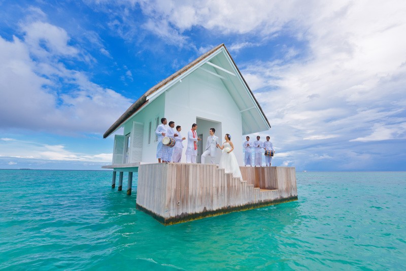 Afloat, an overwater wedding pavilion at the Four Seasons Resort Maldives