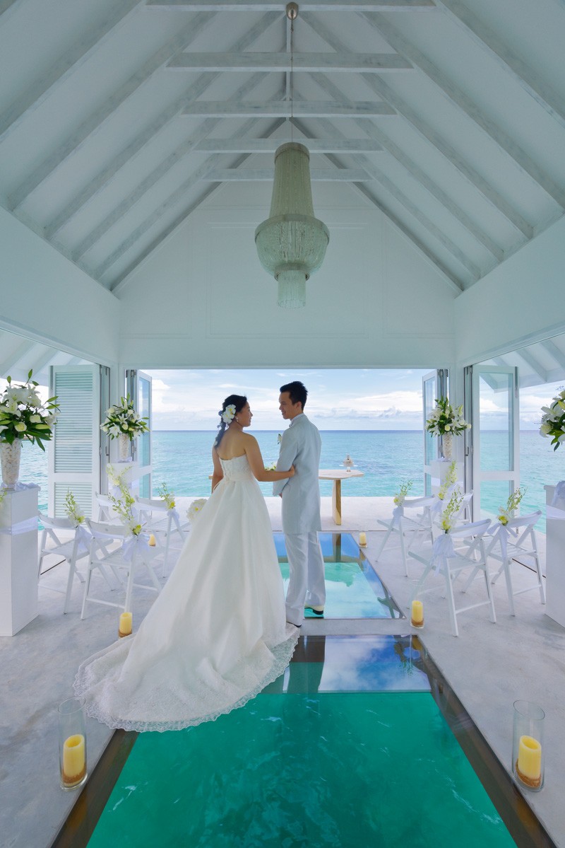 Afloat, an overwater wedding pavilion at the Four Seasons Resort Maldives